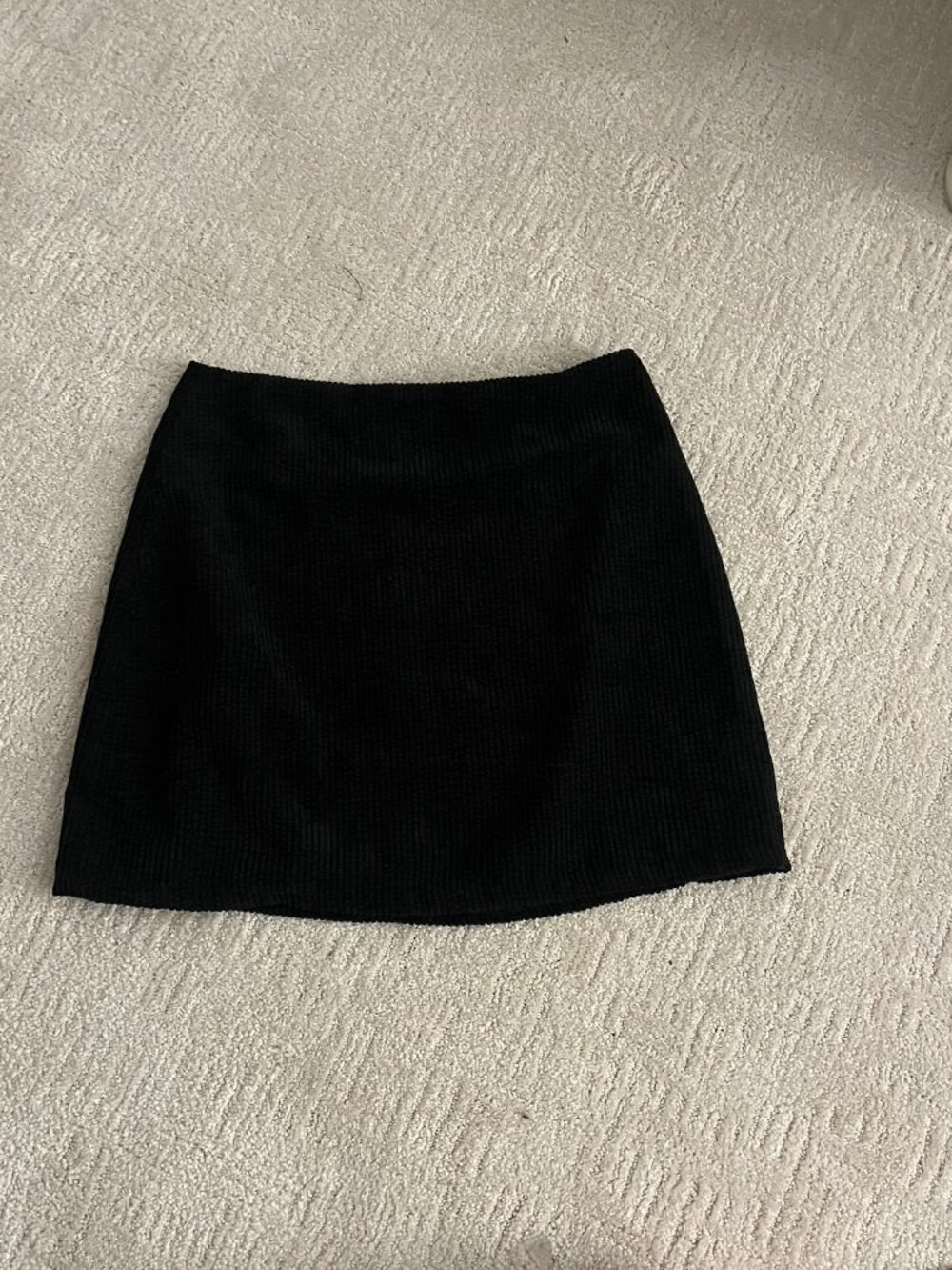 Vintage Havana Black Corduroy Ribbed Mini Skirt
